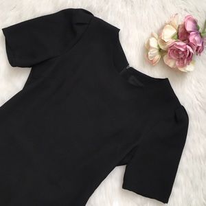 Arrogant Cat 💀 Black Cap Sleeve Blouse SZ M